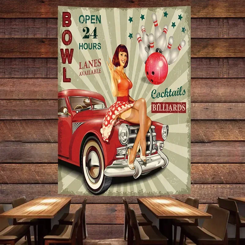 Auto Repair Shop Open - Póster de coche Vintage con lazo